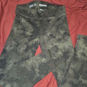 Sonoma Olive and Black Camouflage Leggings